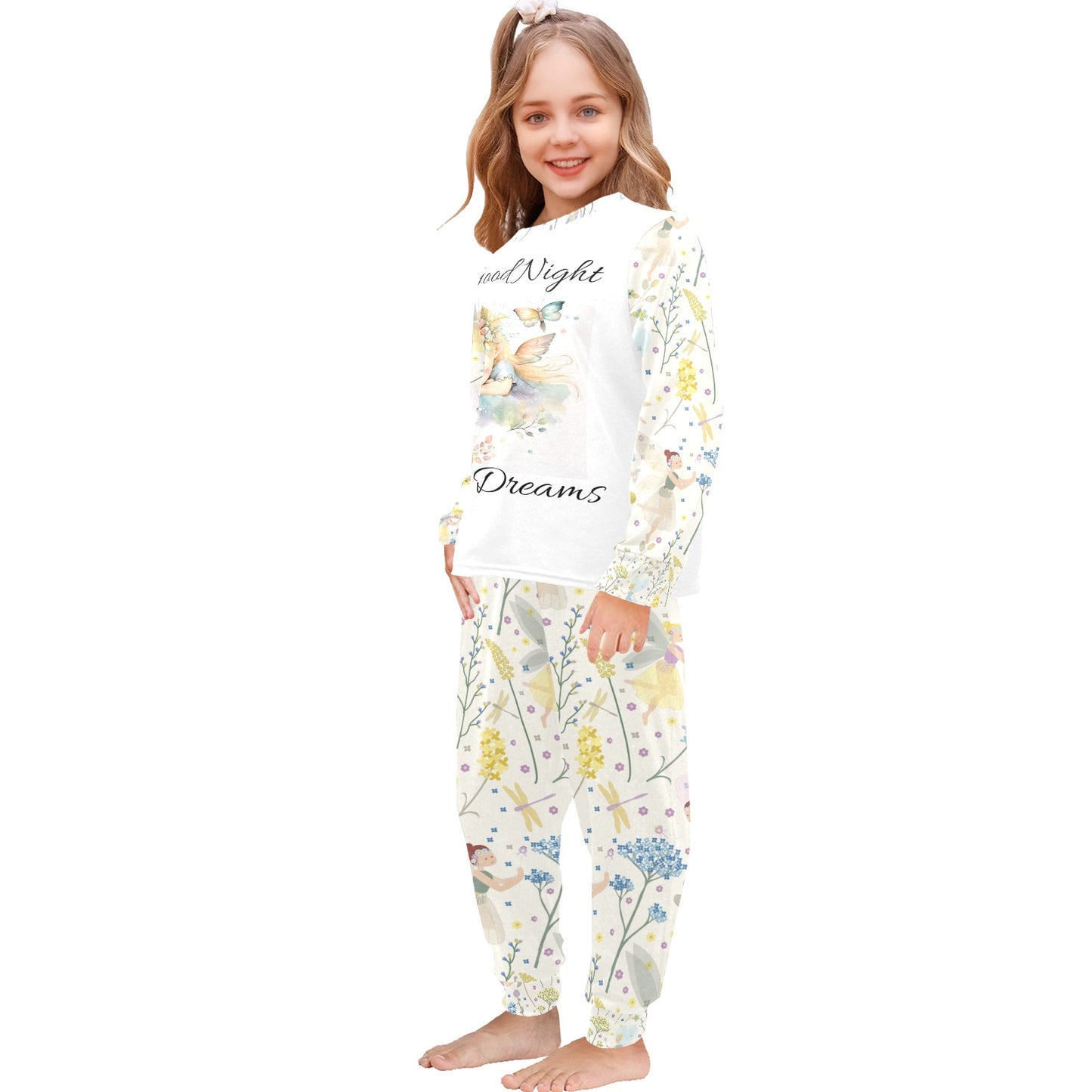 Good Night Sweet Dreams Little Girls' Crew Neck Long Pajama Set