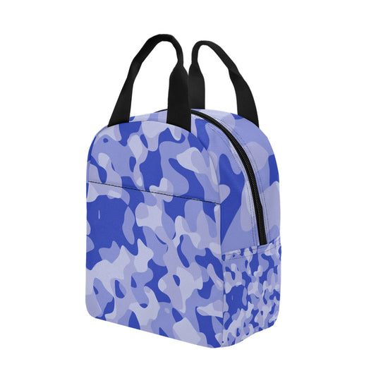 Insulated Zipper Lunch Bag-Blue Camouflage