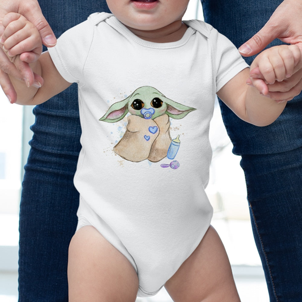Disney Baby Yoda Onesie Infant Short Sleeve One Piece Bodysuit