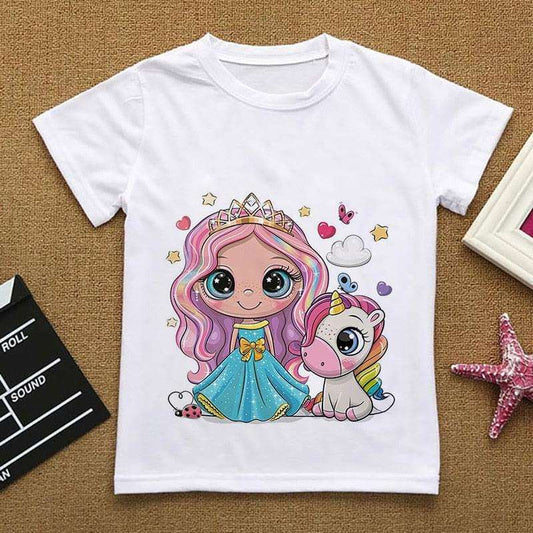 Cute Girls Summer Unicorn Graphic T-shirt eprolo