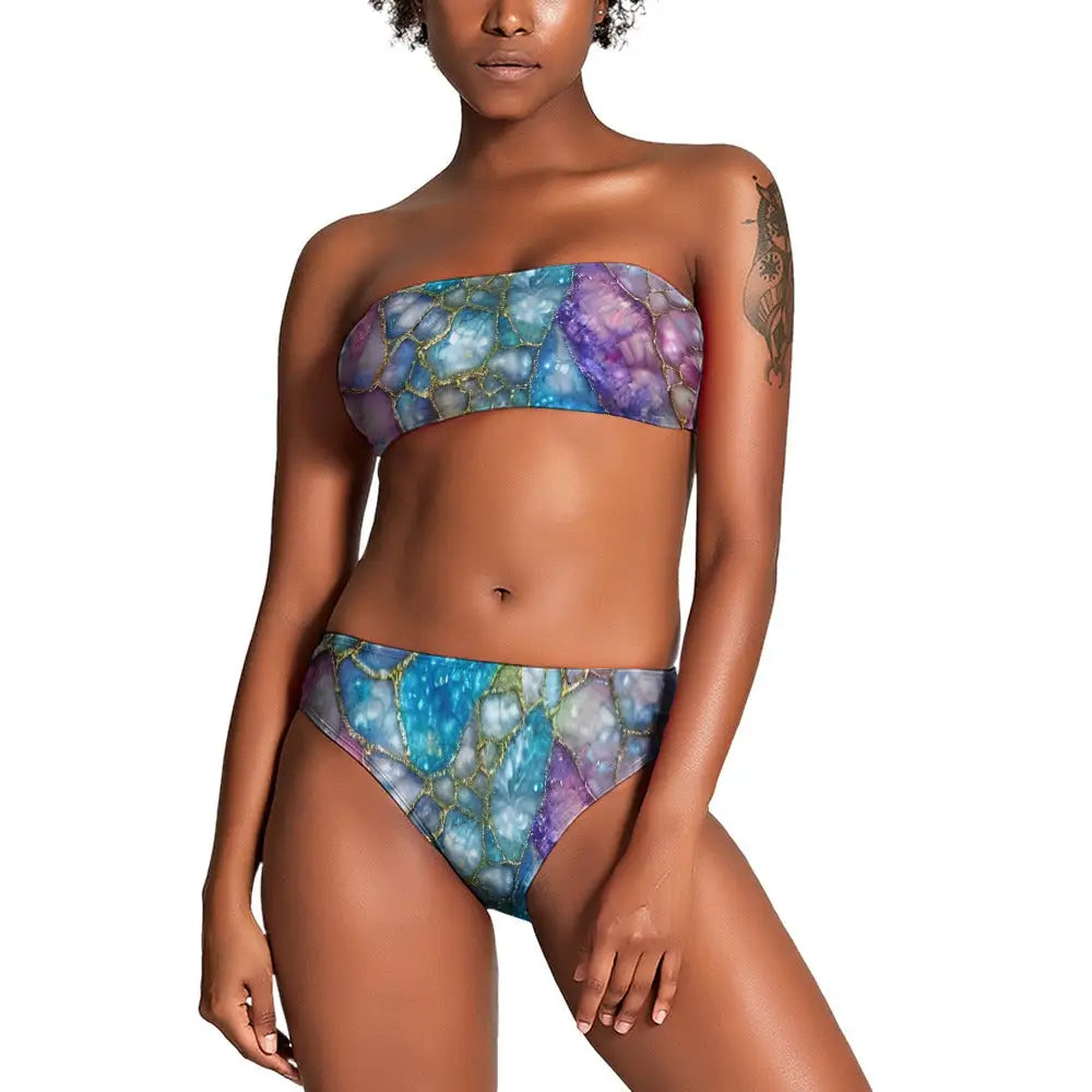 Designer Two Piece Swimsuit - Pop Rocks Collection inkedjoy