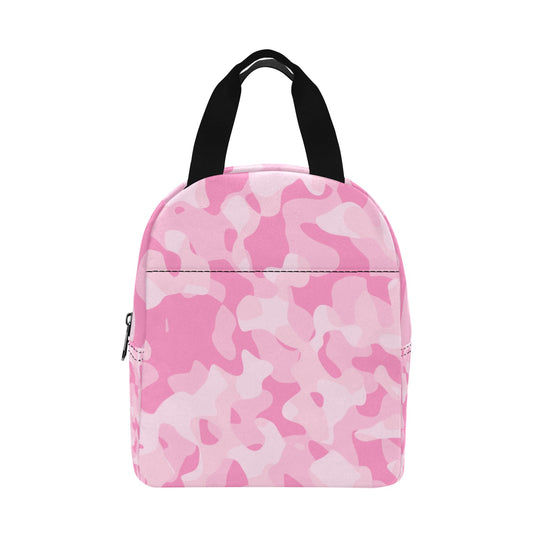 Insulated Zipper Lunch Bag-Pink Camouflage