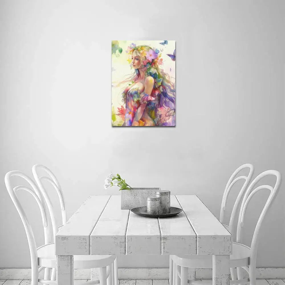 Floral Fairy Frame Canvas Print 12x16" inkedjoy