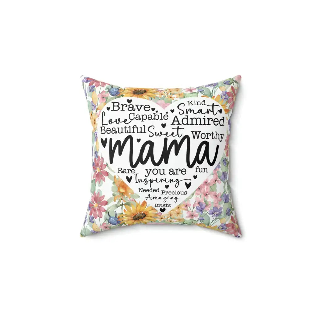 Mama Floral Decorative Pillow Printify