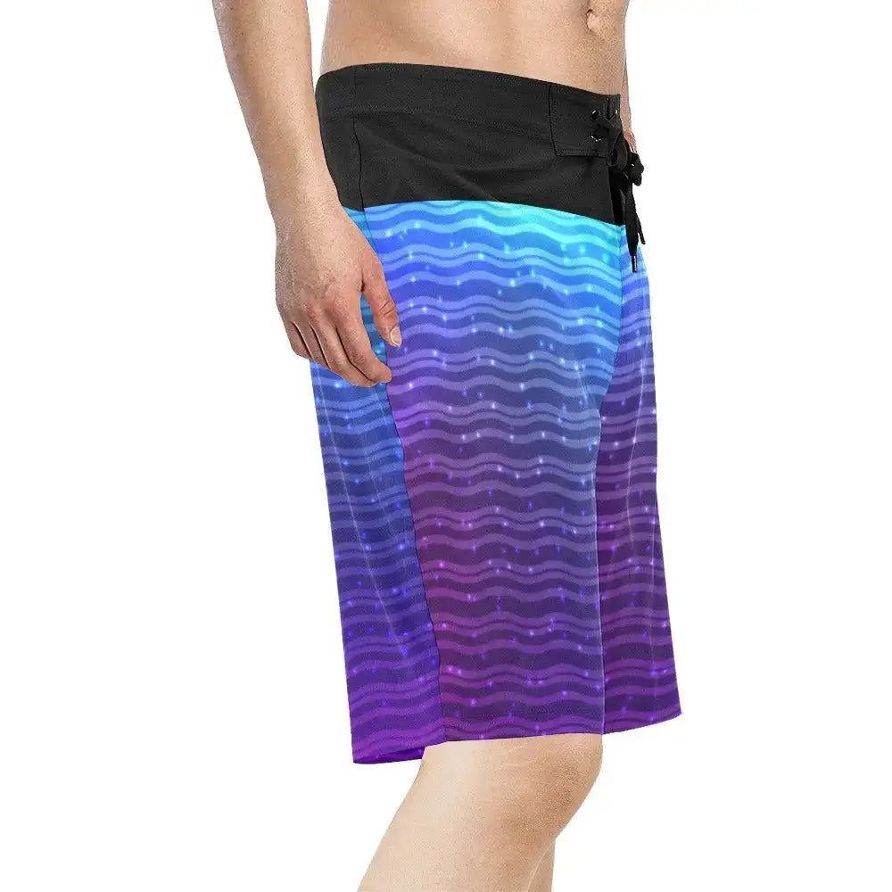 Men's Blue Gradient Relaxed-Fit Board Shorts inkedjoy