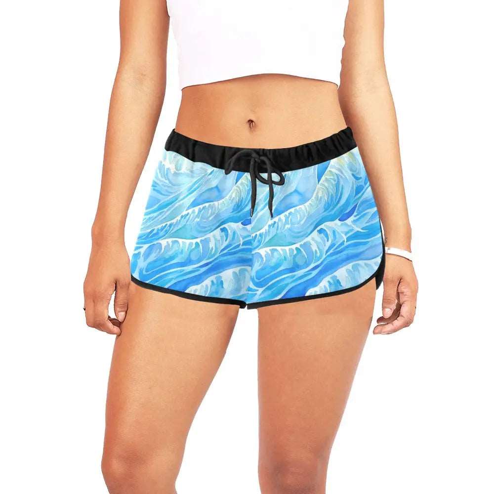 Ocean Breeze Women's Blue Casual Shorts Uneek Designs Maui