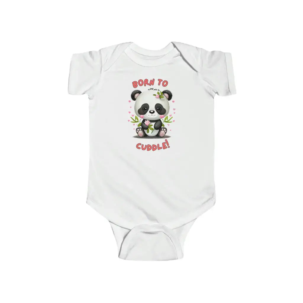 Panda "Born to Cuddle" Onesie Printify