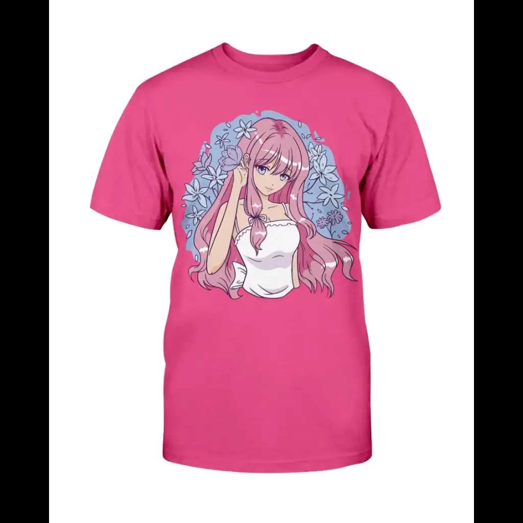 Pink n White Anime Girl  T-Shirt Fuel