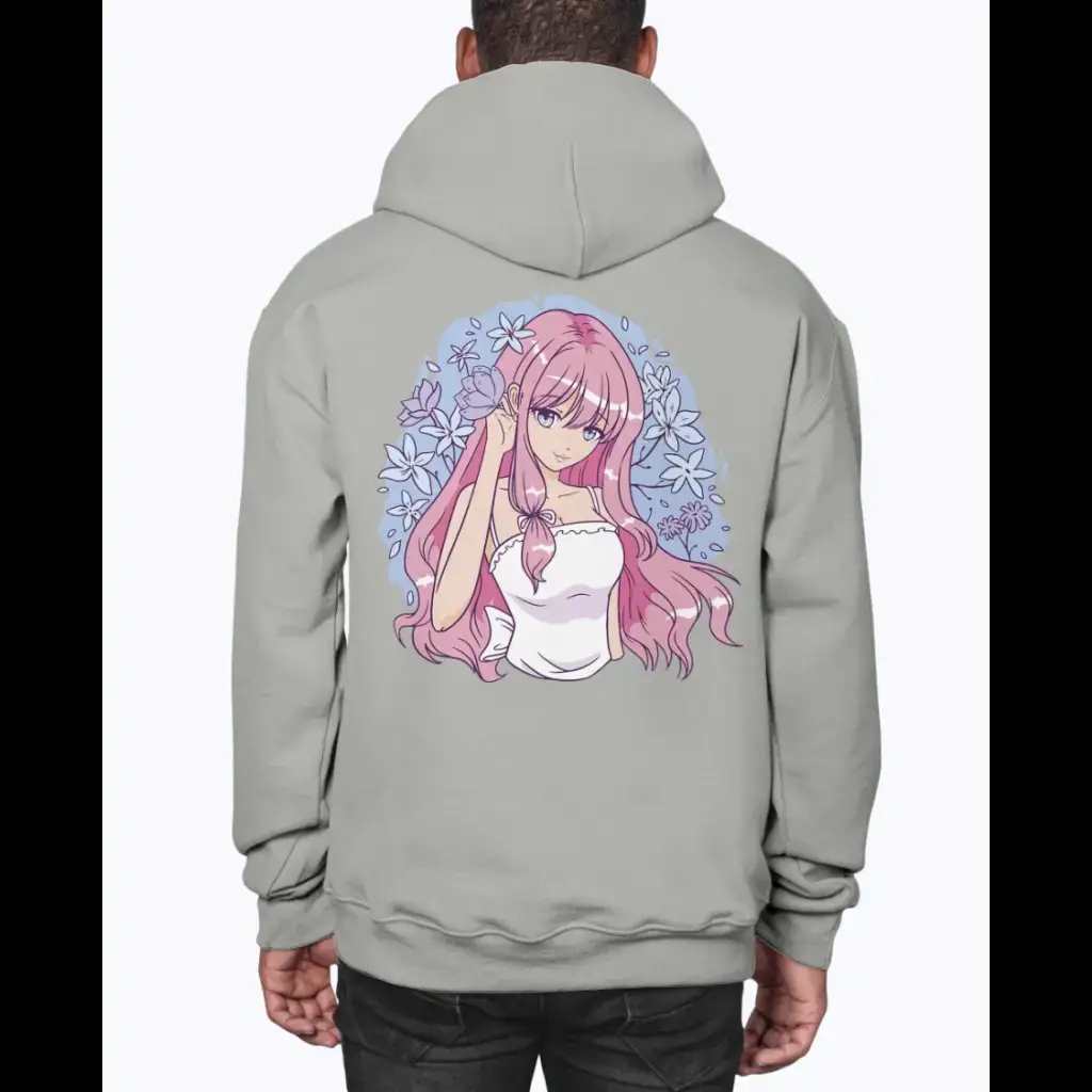 Pink & White Anime Girl Hoodie Fuel