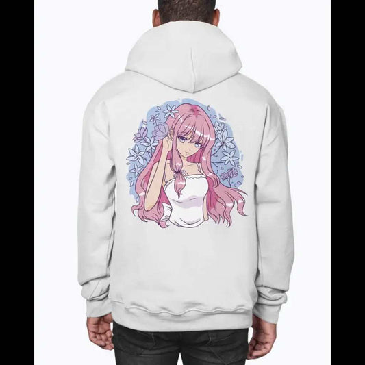 Pink & White Anime Girl Hoodie Fuel